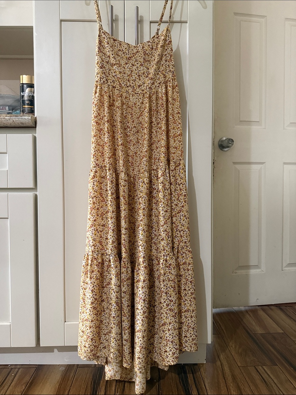 Faithful The Brand Light Yellow Floral Tiered Maxi dress